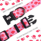 QQPETS Adjustable Soft Dog Collar: Print Flower Pink Multicolor Cute Patterns - Image 3