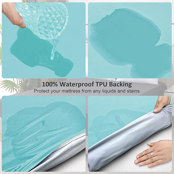 Twin Mattress Protector Waterproof, Fitted Sheet Style Breathable Mattress Cover - Image 3