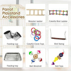 PINVNBY Bird Playground Parrot Playstand Play Gym Cockatiel Wood Bird Toys - Image 2