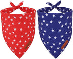 ADOGGYGO Star Dog Bandana 2 Pack, Reversible Red Blue Patriotic Pet Scarf Bib by ADOGGYGO