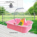 Tfwadmx Bird Cage Bath Hanging Parrot Bath Tub Water Shower Food Feeder Holder - Image 3