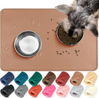 VIVAGLORY Dog Food Mat Flexmat Dog Bowl Mat, Placemat Food Tray by Vivaglory