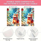Christmas Garden Flag Winter Flag Cute Kitten Scarf Snow Scene Outdoor Yard - Image 4