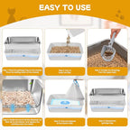 23.6''x15.7''x6'' Stainless Steel Sifting Litter Box, XL Large Metal Sifting - Image 7