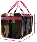Buddy's Best Airline Approved Pet Carrier – Army Camo & Pink Heavy Duty - Image 4