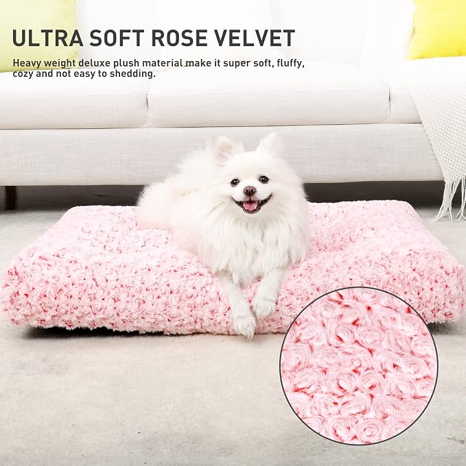KSIIA Washable Dog Bed Deluxe Plush Dog Crate Beds Comfy Kennel Pad Anti-Slip - Image 2