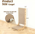 Zakkart 2-Pack Cat Scratching Board, 25.6'' Tall Cardboard L Shape Vertical Cat - Image 4