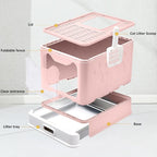 Enclosed Cat Litter Box with Lid Top Exit Covered Metal Stainless Steel Litter - Image 6