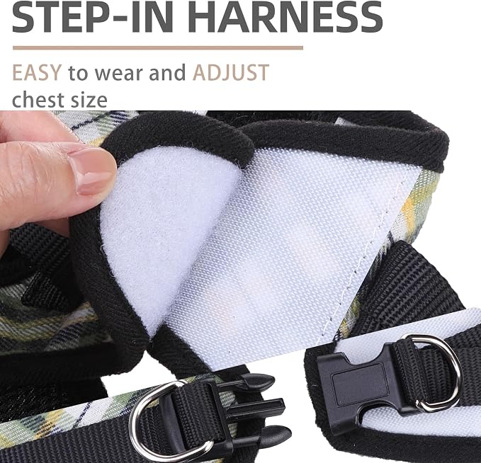 PUPTECK Adjustable Dog Harness Collar and Leash Set Step in No Pull Pet Harness - Image 3