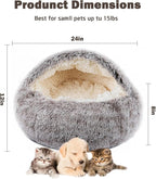 Cat Bed for Indoor Cats, Calming Cozy Cave - Image 2