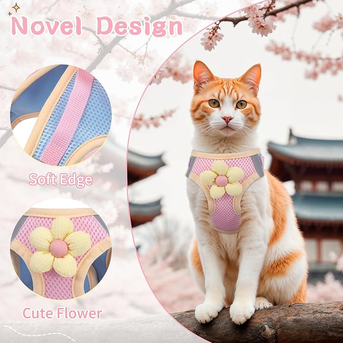 Cat Harness and Leash Set for Walking Escape Proof, Adjustable Kitten Harness - Image 3
