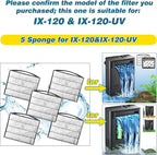 TARARIUM Turtle Tank Filters Material 5PCS Low Water Level Filters Replacement - Image 2
