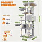 84.6" Multi-Level Tall Cat Tree Tower - Image 5