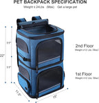 Double Cat Carrier for 2 Cats, Dog Backpack Carrier for Medium Dogs, Double - Image 2