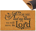 Coir Door Mat Outdoor Mats For Home Entrance, As FOR ME and My House We Will by Assaoy