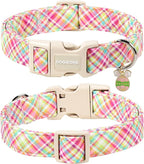 DOGWONG Easter Dog Collar, Cute Easter Colorful Plaid Pet Collar Durable - Image 2