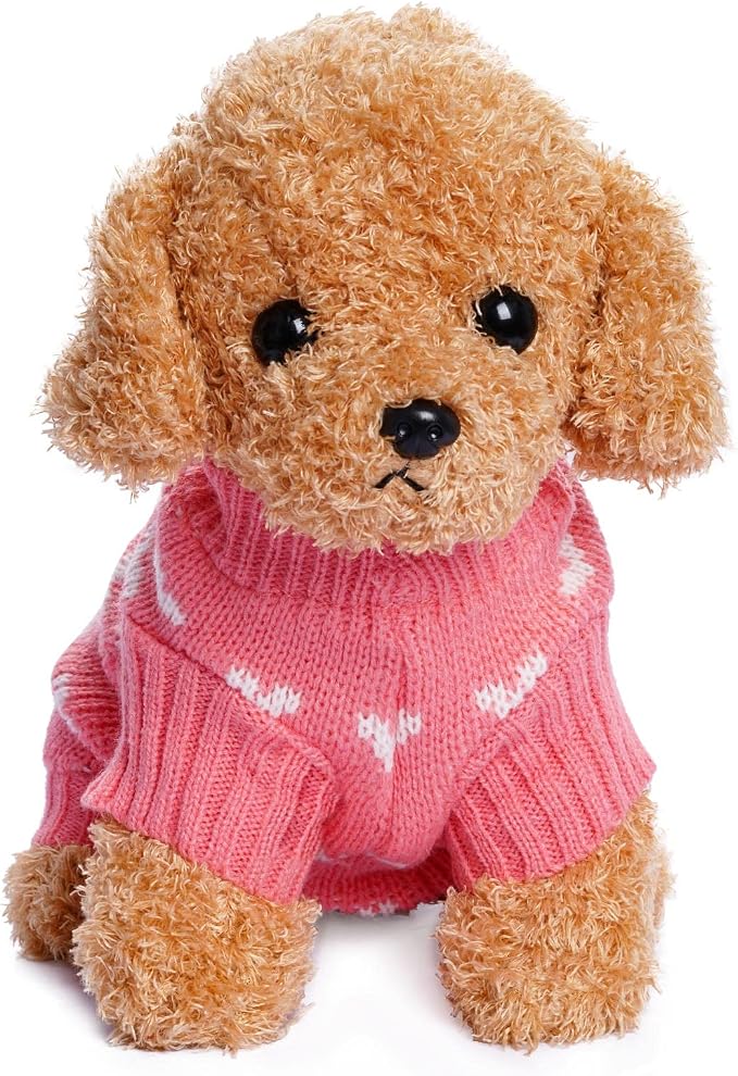 Dxhycc Dog Knitted Sweater Dog Heart Sweater Puppy Sweater Warm Soft Pet - Image 5