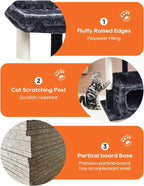 SYANDLVY 27IN Cat Tree for Indoor Cats Large Adult, Modern Activity Tower - Image 5