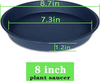 2 Pack of 8 inch Plant Saucer Clear, Heavy Duty Plastic Plant Water Tray 8 inch - Image 2