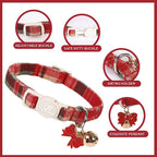 Cat Collar-2Pack Autumn Orange Plaid Kitten Collars-Halloween Plaid Breakaway - Image 4