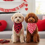 ADOGGYGO Valentine Dog Bandana 2 Pack, Reversible Red Pink Heart Puppy Scarf Bib - Image 3
