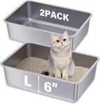 Stainless Steel Litter Box 2 Pack, 19.7"x13.7"x6" Large Metal Litter Box - Image 8