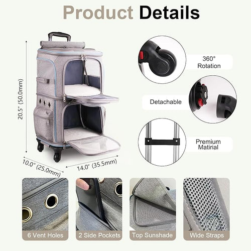 2-in-1 Pet Carrier Backpack for Two Cats or One Dog - Image 2