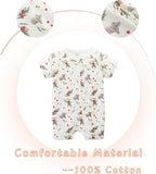 Unisex Summer Trendy 2-Pack Rompers Short Sleeve Zipped Bodysuit Infant Cotton - Image 3