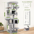 Globlazer Heavy Duty Cat Tree, 74in Sturdy Cat Tower - Image 6