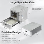 Marchul Enclosed Stainless Steel Cat Litter Box - Image 6