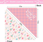 Birthday Dog Bandanas, Double Side All 4 Patterns Reversible Large Pet Bandanas - Image 5