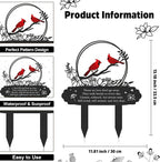 Cardinal Grave Decorations for Cemetery, Metal Memorial Stakes Grave - Image 2