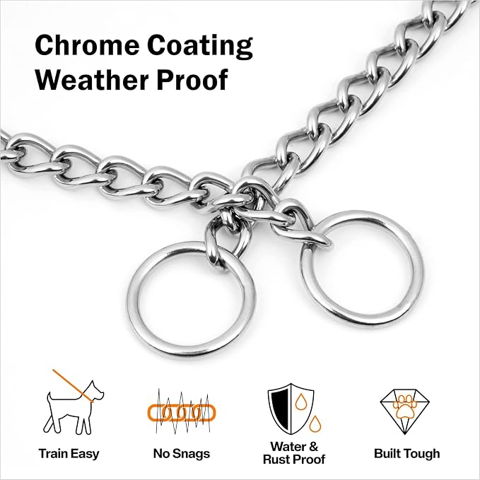 TagME Chain Choke Collar for Dogs, Adjustable Weather Proof Necklace for Extra - Image 2