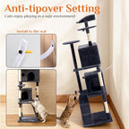 DUMOS 80-inch Indoor Cat Tree Tower –Multi-Level Pet House - Image 5