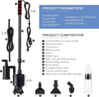 AQQA Electric Aquarium Gravel Cleaner, 6 in 1 Automatic Fish Tank Cleaning - Image 8