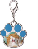 Custom Pet Photo Keychain Personalized Photo Pawprint Dog Tag Keychain Engraved by Eletizy