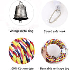 63'' Bird Rope Perches Birdcage Swing Toys 100% Cotton Natural Bird Perch - Image 3