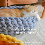 Cat Nest Bed - Premium Self Warming Handwoven Washable Extra Soft Round Cave - Image 2
