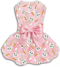 Easter Dog Dress with Bunny & Carrot Print, Festive Holiday Pink Spring Pet by PohshidoPet