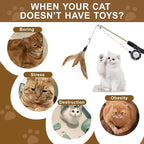 2-Pack Cat Wand Toys with Feather & Silvervine Stick – Adjustable 16"-28" - Image 7