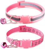 Pink Cat Collars with Bells, Break Away Cat Collar with Bells, Reflective by HimyBB