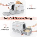 Enclosed Stainless Steel Cat Litter Box - Image 2