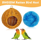 BNOSDM Rattan Bird Nest Parrot Nesting House Parakeet Nesting Soft Lovebird - Image 7