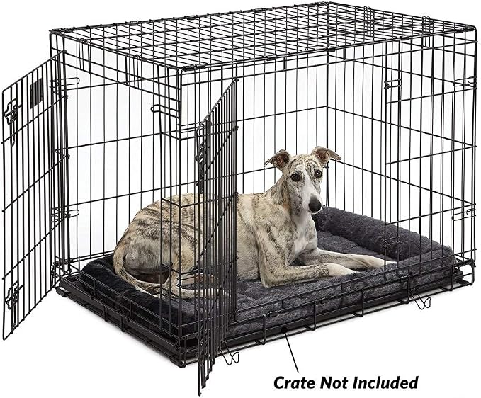 MidWest Homes for Pets QuietTime Dog Bed – Gray Faux Fur Bolster, Ultra-Soft - Image 3