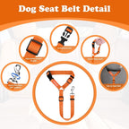 BWOGUE Pet Dog Cat Seat Belts, Car Headrest Restraint Adjustable Safety Leads - Image 3