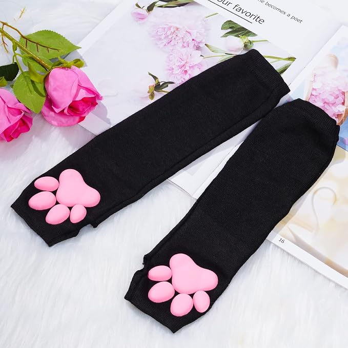 Nydotd Cat Paw Pad Mittens Gloves Kawaii Pink 3D Claw Fingerless Cute Cat - Image 7