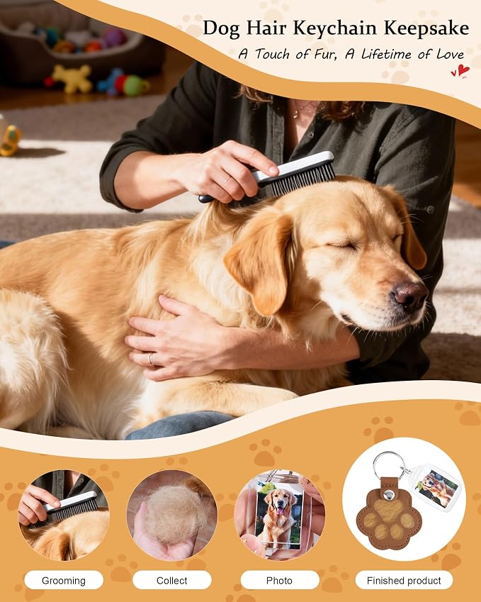 Seyaa Pet Memorial Gifts for Dog Owner Lovers, Dog Hair Storage Keychain - Image 3
