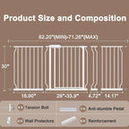 WAOWAO Baby Gate 62.20-71.26" Extra Wide Pressure Mounted Walk Through Swing - Image 6