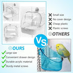 Tfwadmx Bird Cage Bath Hanging Parrot Bath Tub Water Shower Food Feeder Holder - Image 5