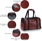 Fashion Leather Dog Carrier Cat Carrier Airline Approved Pet Carrier - Image 4